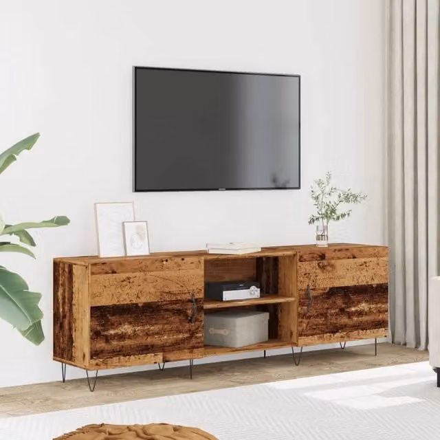 Berkfield Home Industrial TV Cabinet in Brown Old Wood, W/D/H: 150 x 30 x 50 cm