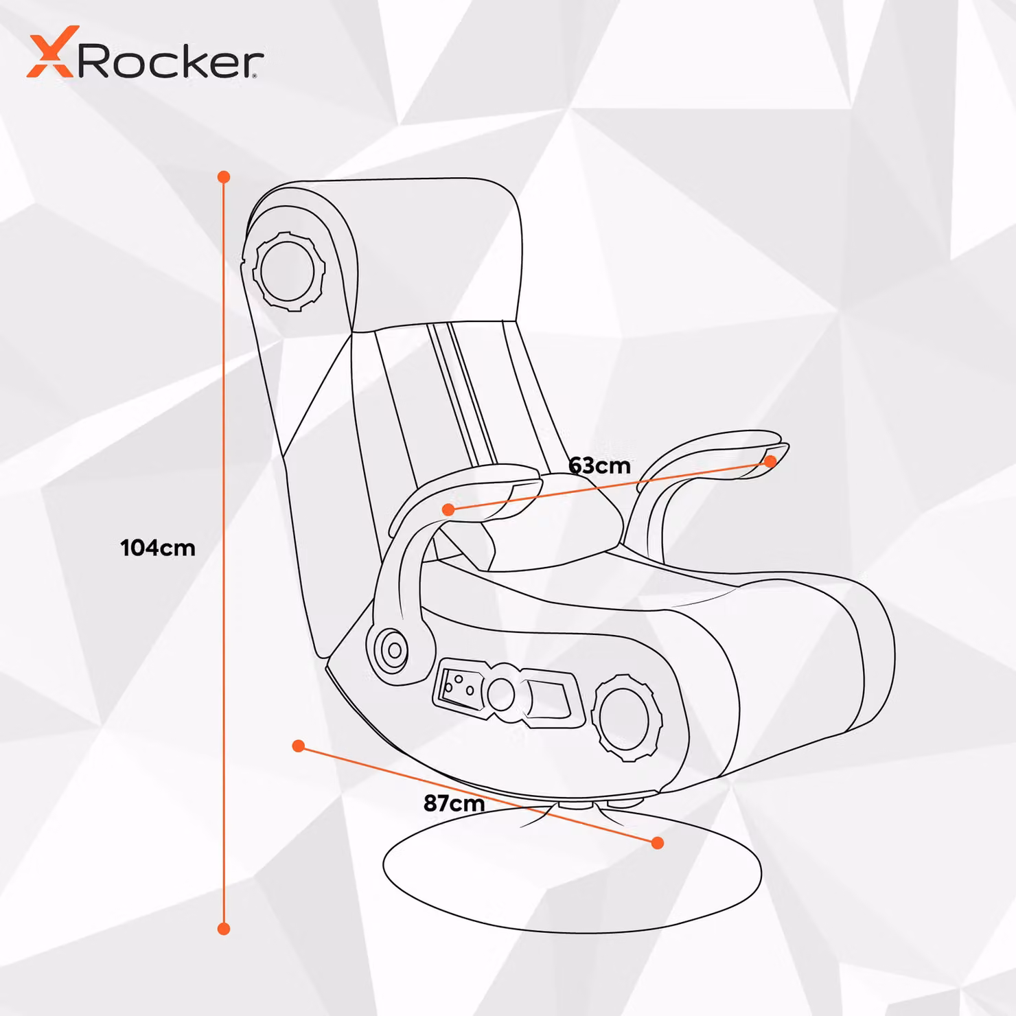 X Rocker Black Velvet Upholstered Childrens TV Gaming Chair with Armrests – 4