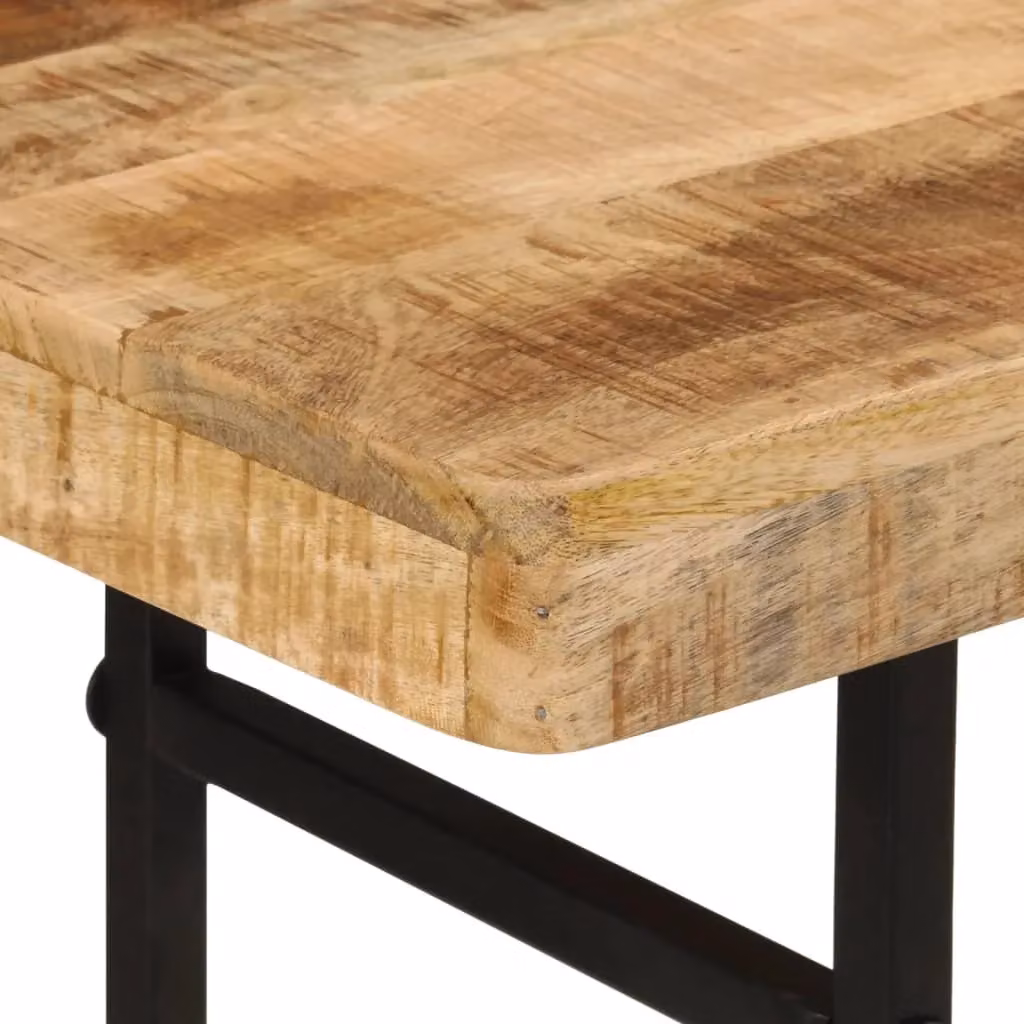 Berkfield Home Industrial Console Table in Brown, Solid Mango Wood and Iron, W/D/H: 112 x 36 x 76 cm – 3