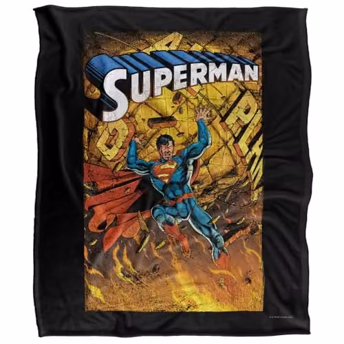 Superman DC Comics Silky Touch Super Soft Fleece Throw Blanket, White, W/D/H: 152 x 127 cm