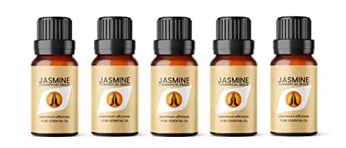 Aroma Energy Jasmine Dilute Essential Oil, 50ml (5 x 10ml Bottles), Transparent