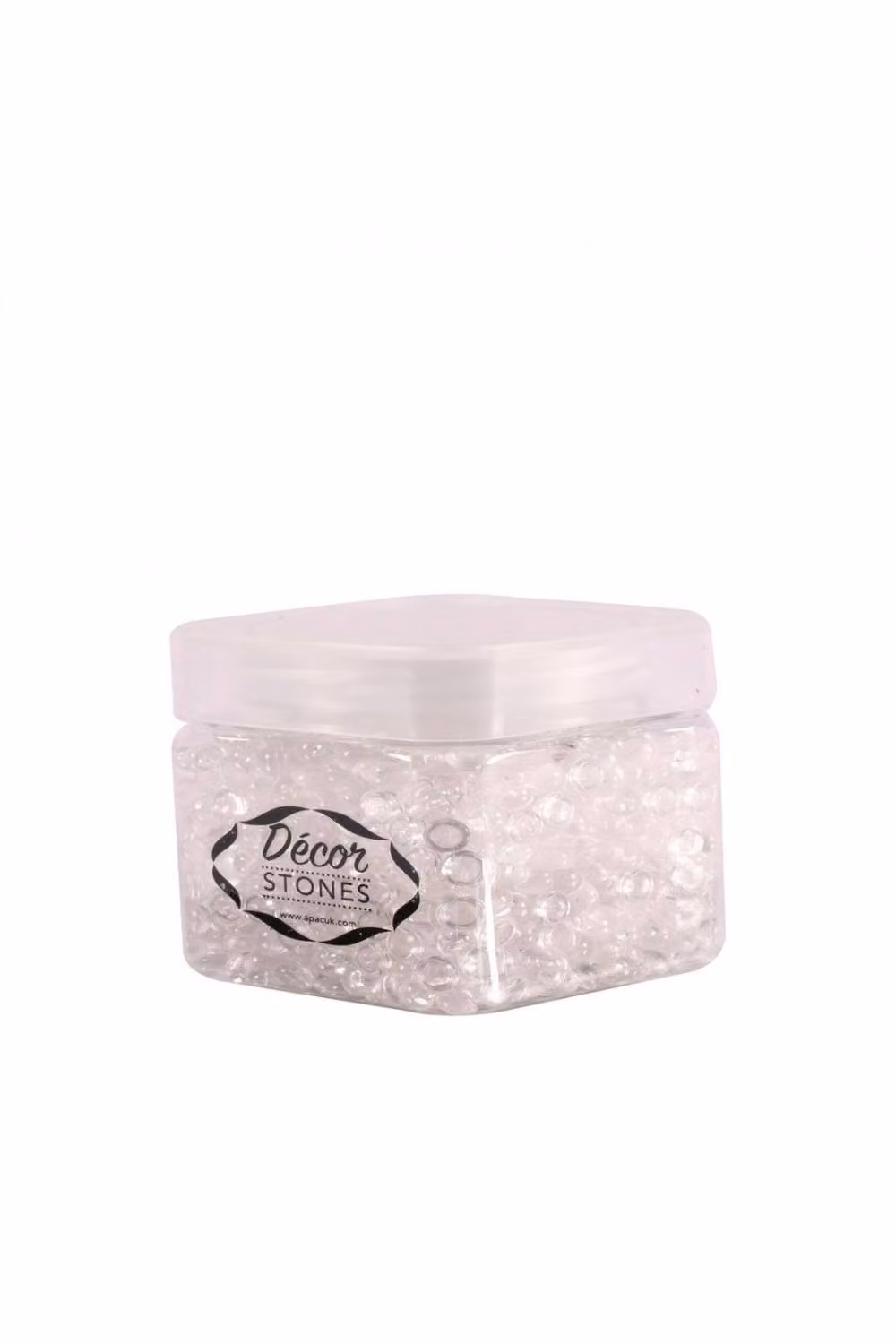 KDMD 3 Pack of Transparent Round Plastic Beads, 120 g per Jar – 3