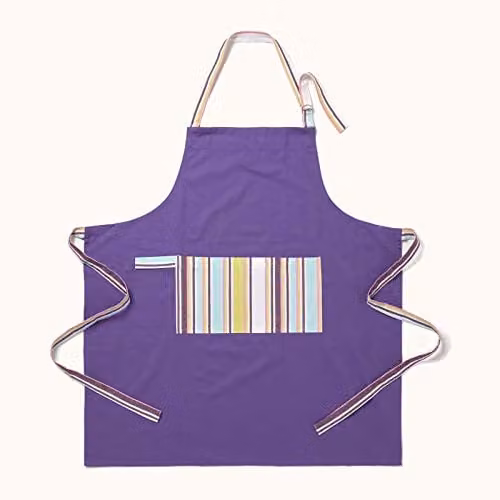 Homescapes Unisex Cotton Apron in Purple, Green, Blue or Orange