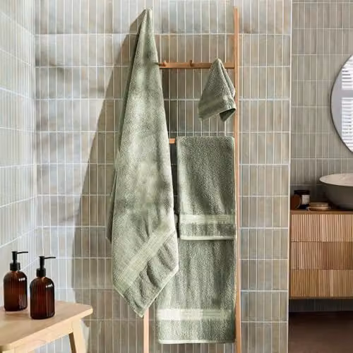 OHS 4 Pack of Green 100% Cotton Terry Bath Towels, W/H: 50 x 80 cm – 2