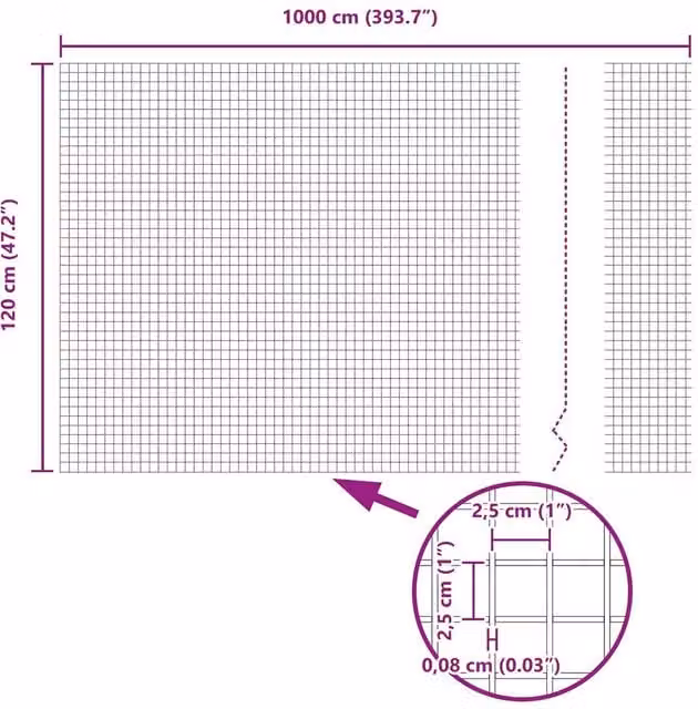 Berkfield Home Modern Welded Wire Fence, Galvanised Steel, Silver, H: 120 cm, W: 10 m