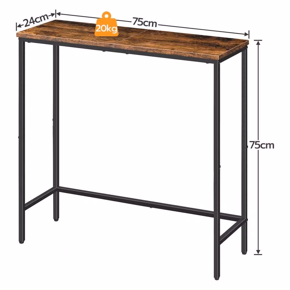 EONLION Industrial Brown Hallway Console Table, W/D/H: 100 x 24 x 75 cm – 2