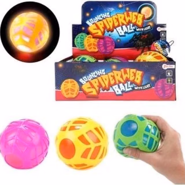 UMKYTOYS Kids Web Bouncing Ball with Light and Sound in Multicolour and White
