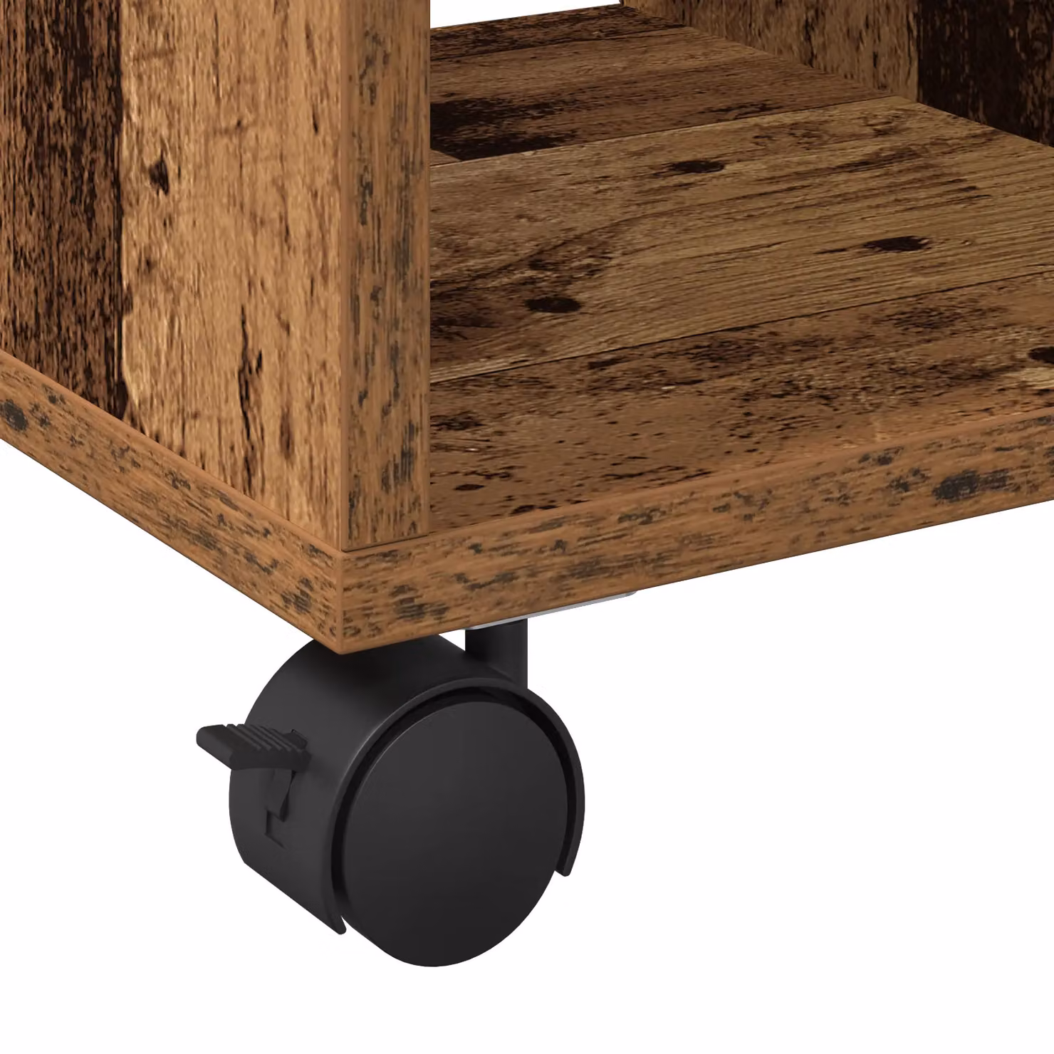 Berkfield Home Rustic Brown Side Table with Castors, W/D/H: 50 x 30 x 55 cm – 7