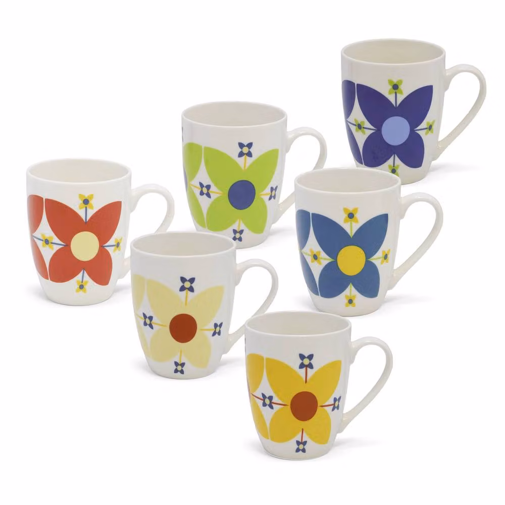 Tipperary Star Flowers Bone China Mug Gift Set of 6, Multicolour – 2