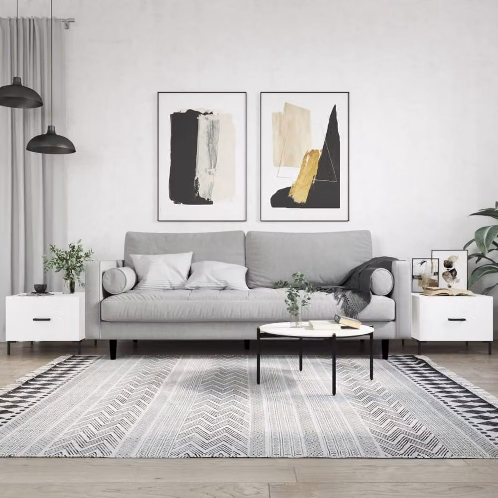 Berkfield Home Set of 2 Modern White Square Coffee Tables, W/D/H: 50 x 50 x 40 cm – 2