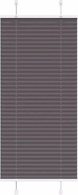 Berkfield Home Black Single Pleat Polyester Fabric Blind, W: 55 cm, H: 150 cm