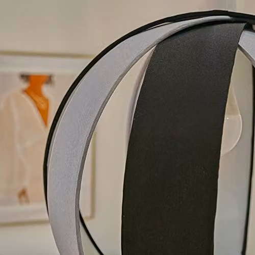 MiniSun Modern Black and Grey Fabric Cocoon Globe Style Ceiling Light Shade, Width: 29 cm – 5