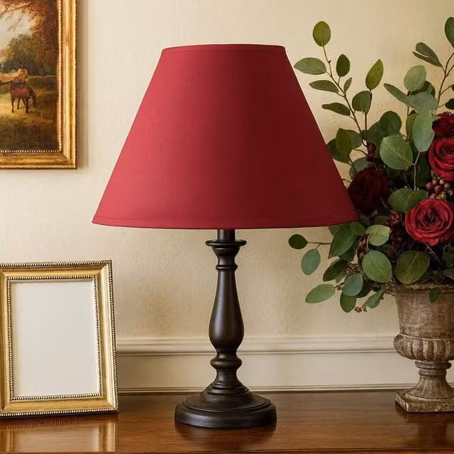 Voltico 2-Pack Adjustable 9 Inch Fabric Coolie Lampshades in Red – 1