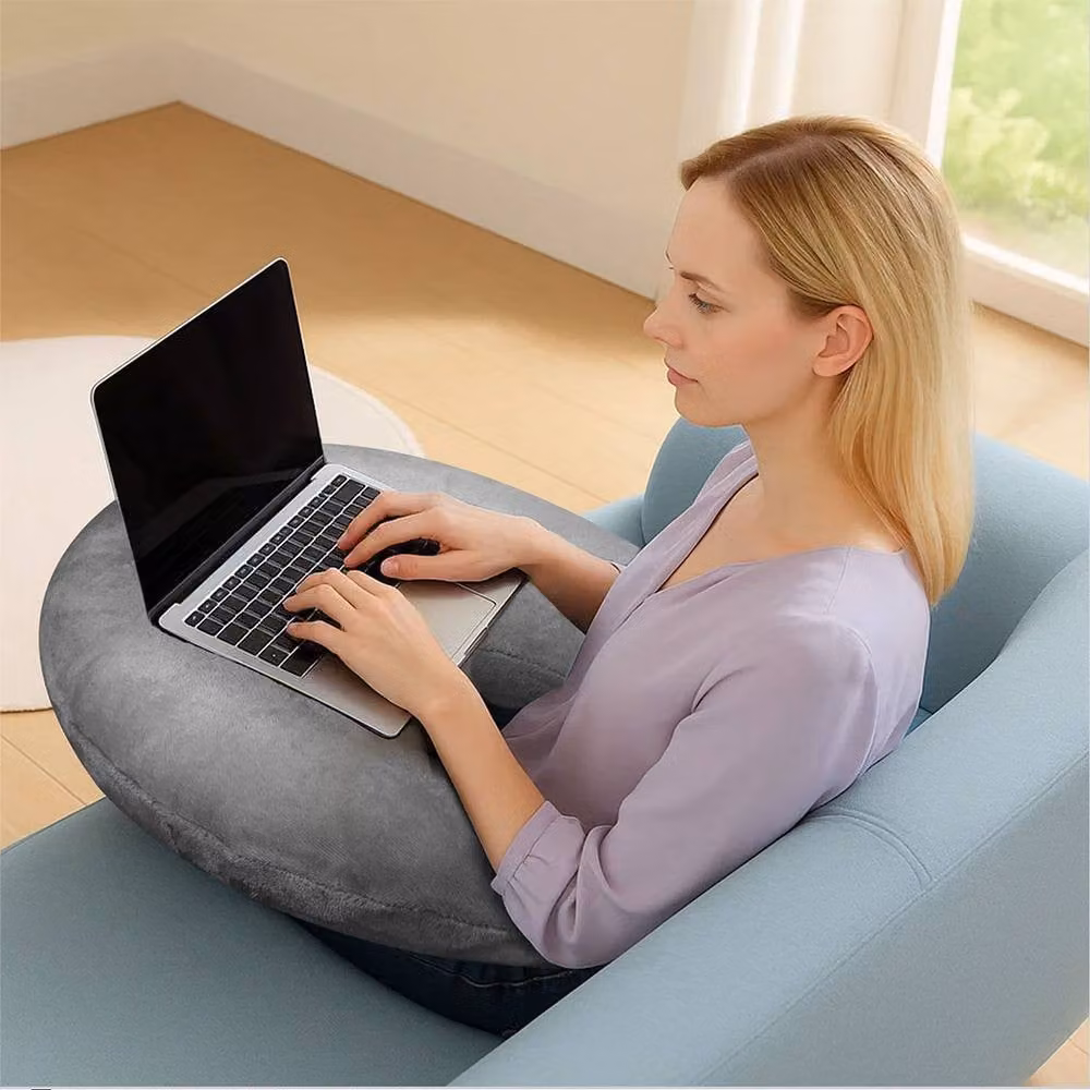 Lavio Ergonomic Grey Reading and Gaming Pillow with Height-Adjustable Back and Neck Support – 2