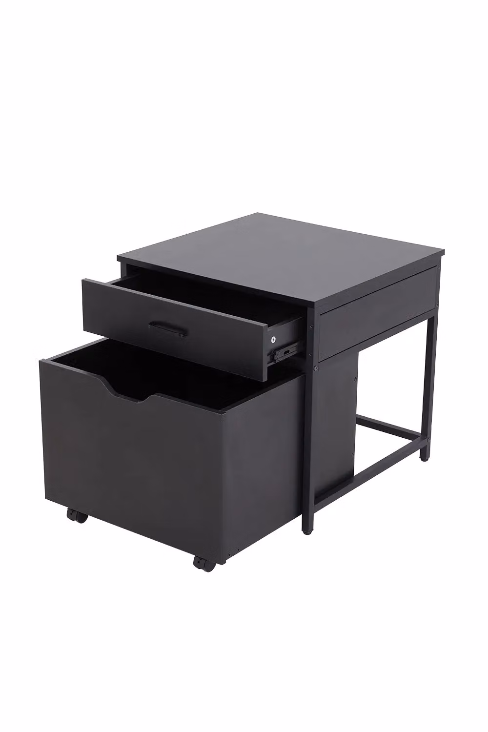 H&O Direct Mini Fridge Stand with Storage in Matt Black – 2