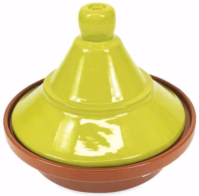 Verano Spanish Ceramics Selena Hand Dipped Glaze Ceramic Tagine Dish, Diameter: 27 cm, Lime Green