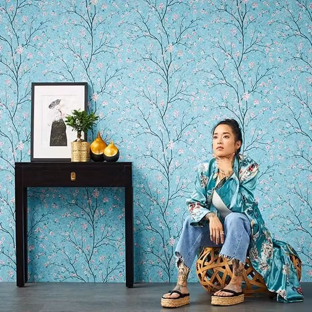 A.S. Création Metropolitan Stories 2 Floral Botanical Wallpaper in Green, Pink and Black