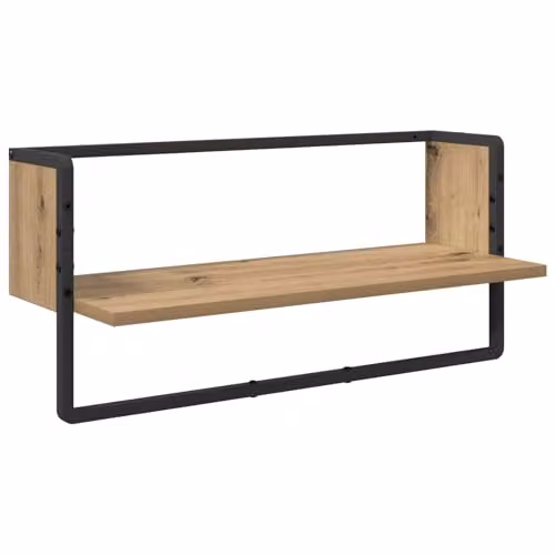 vidaXL Set of 6 Wall-Mounted Modern Shelves in Artisan Oak, W/D/H: 100 x 25 x 30 cm – 4