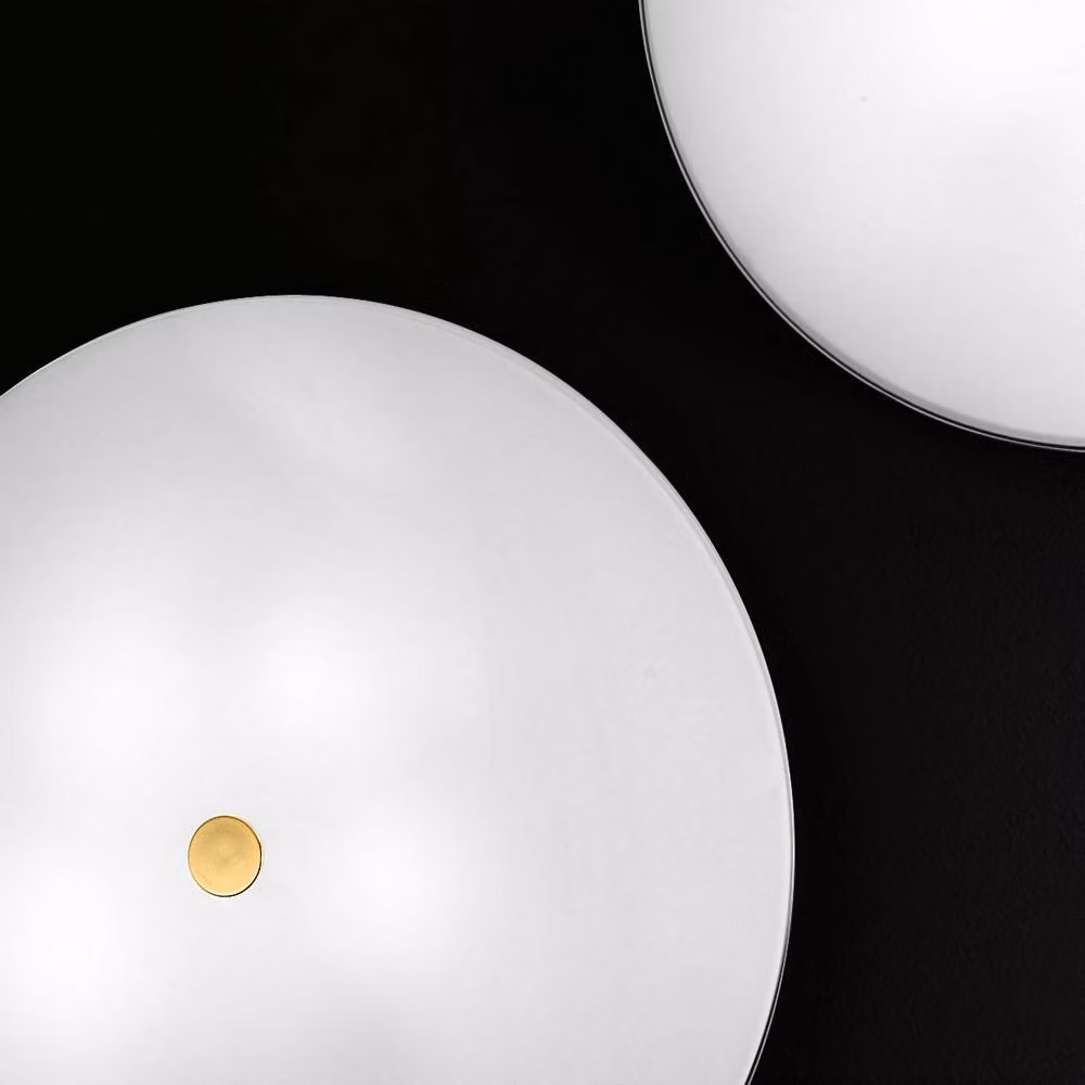 Netlighting Centro Designer Glass Flush Ceiling Light in White and Polished Gold with 4x E27 Sockets – 3