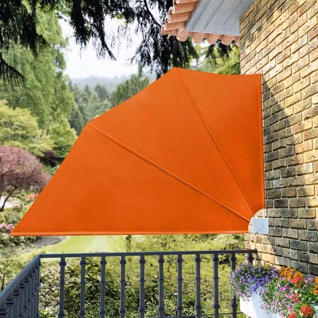 Berkfield Home Collapsible Balcony Side Awning in Orange, W/H: 160 x 240 cm