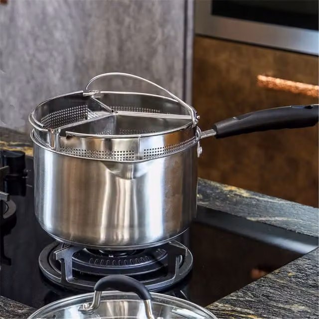 Maison & White Stainless Steel Round Saucepan Dividers, Set of 3, Silver