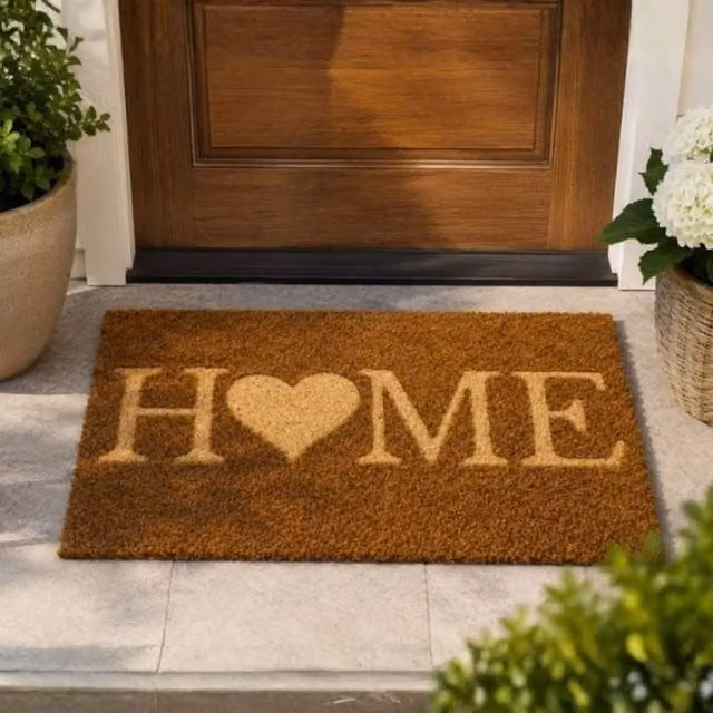 Marco Paul Brown Coir Rectangular Home Door Mat, W: 60 cm, D: 40 cm – 1