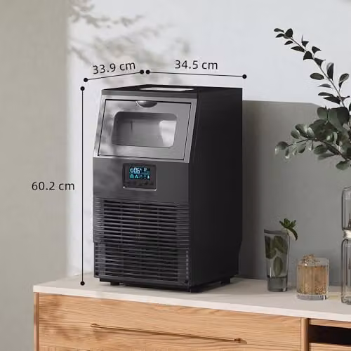 HOMCOM Commercial Ice Maker Machine with Digital Control and Timer, Black, 30kg/24 Hours – 6
