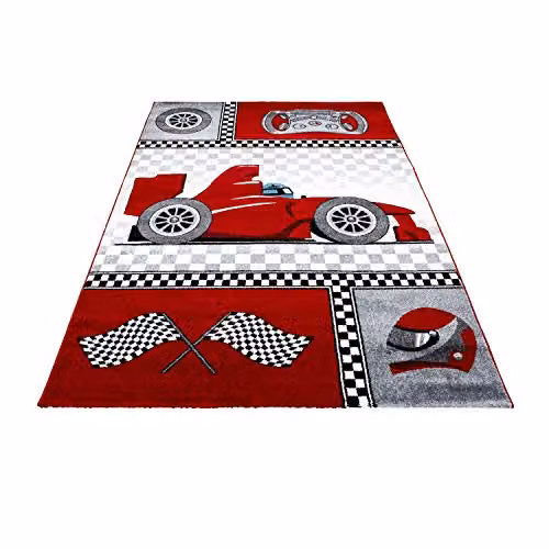 Bravich LTD Red Racing Car Kids Rug, W: 120 cm, L: 170 cm – 2