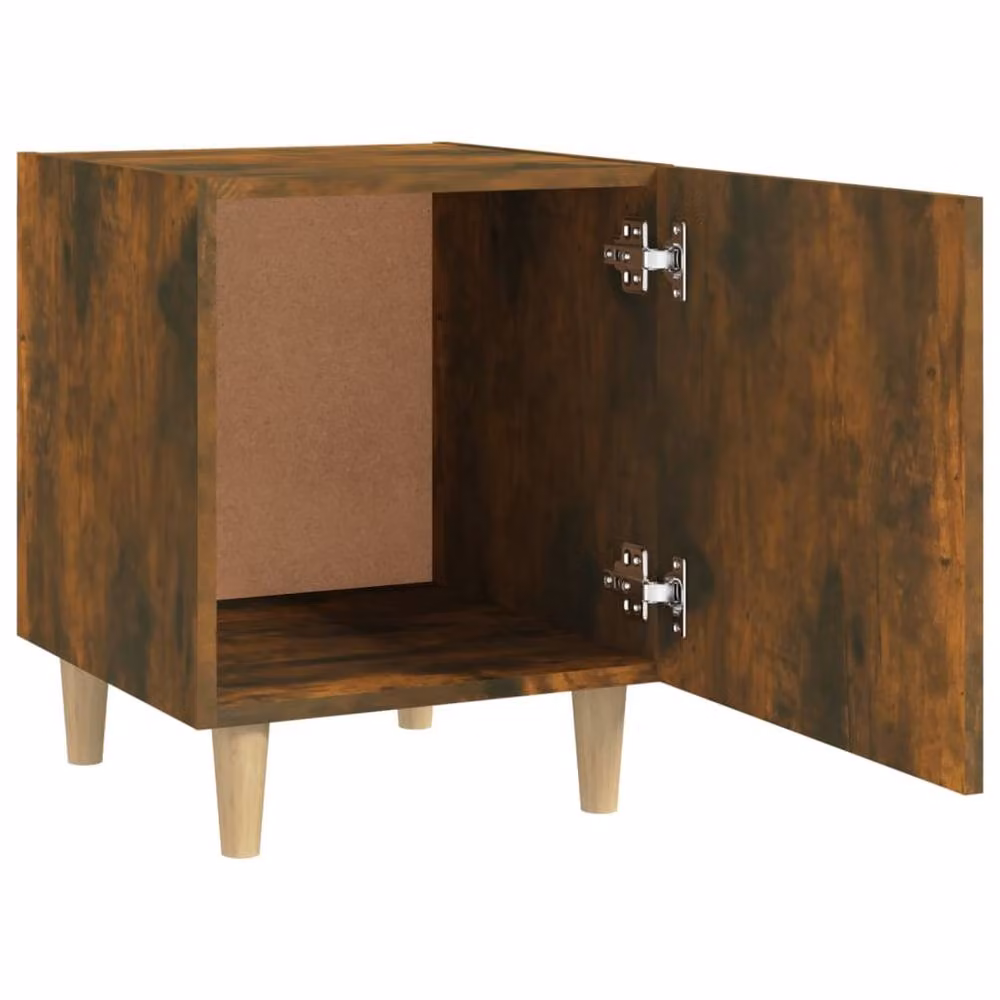 Berkfield Home Set of 2 Smoked Oak Bedside Cabinets in Brown – 3
