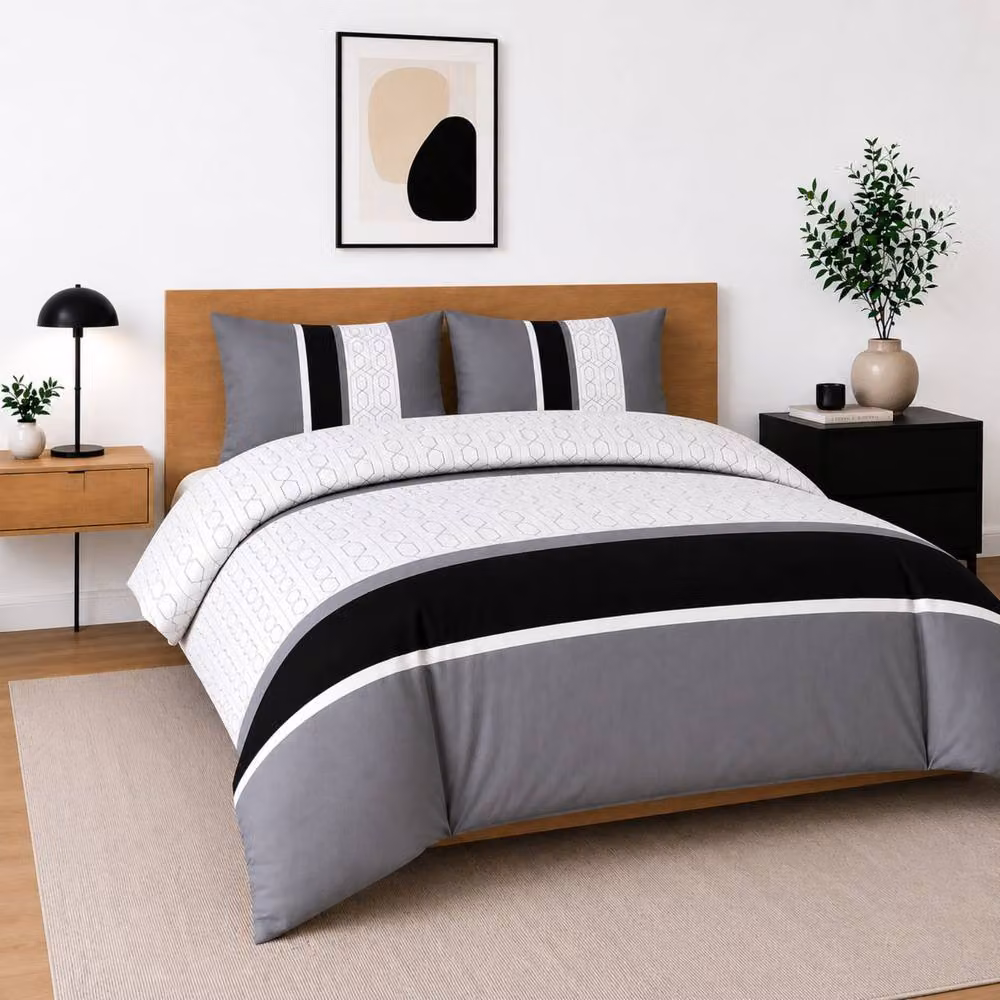 Grace Premium Grey Brushed Microfibre Duvet Cover and Pillowcase Set – 3