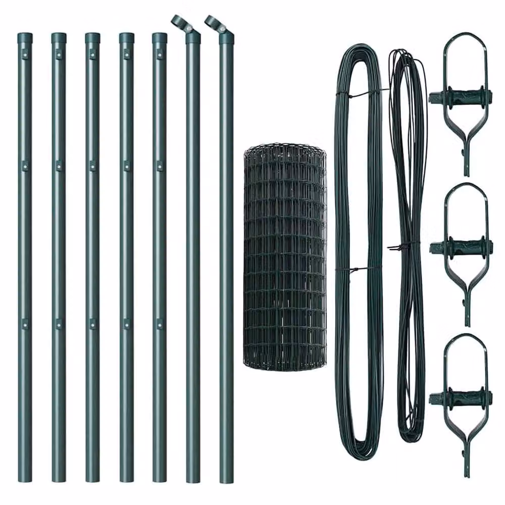 Berkfield Home Euro Fence with 7 Posts, Green Galvanised Steel, 0.8 x 10 m – 4
