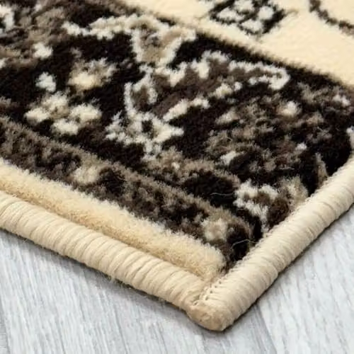 runrug Classic Oriental Hallway Runner Rug in Beige and White, W/D/H: 70 x 330 x 0.9 cm – 4