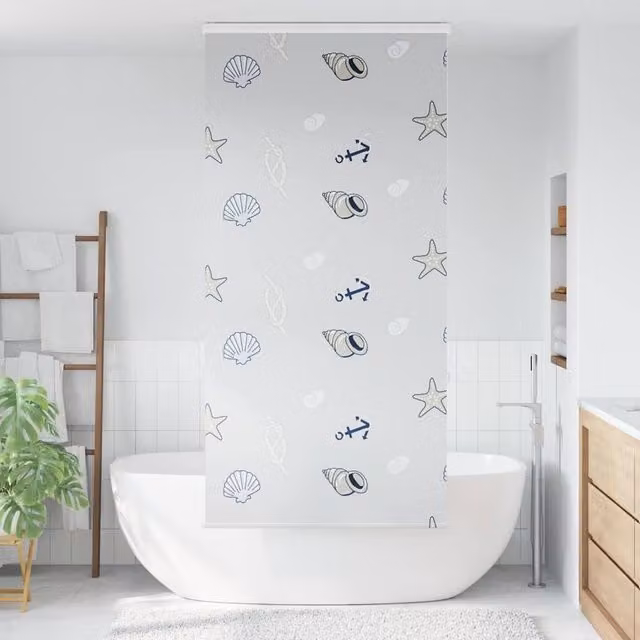 Berkfield Home Shower Roller Blind with Cassette, White, W: 110 cm, H: 240 cm (Fabric Width: 106 cm)