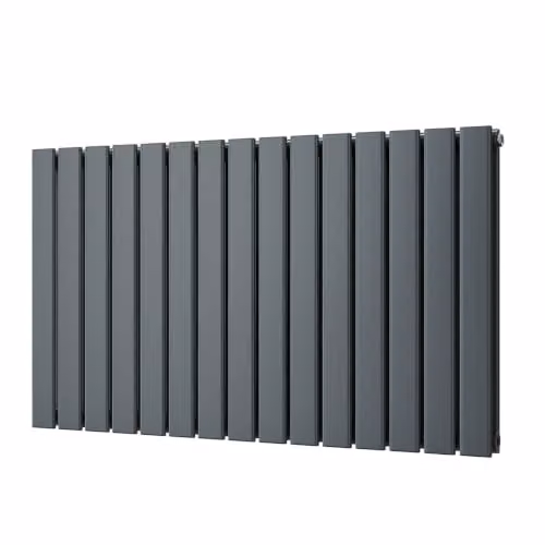 Typhoon Anthracite Flat Tube Horizontal Designer Radiator in Enamelled Steel, W: 102 cm, H: 60 cm – 2