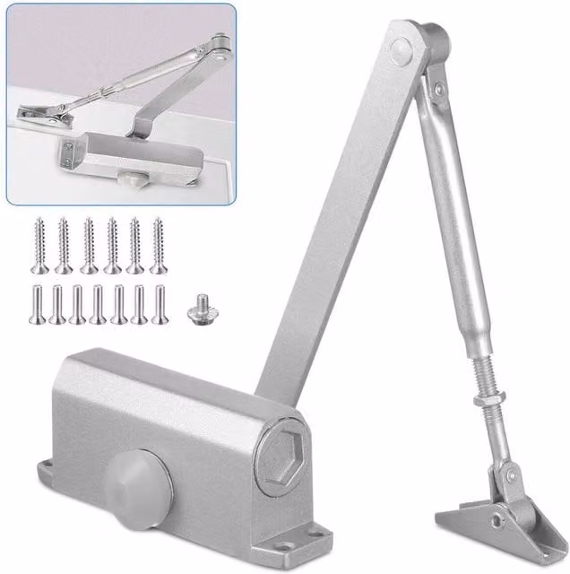 Kelvenix Heavy Duty Fire Rated Overhead Door Closer, 25-45kg, Silver, W: 10000 mm, H: 520 mm