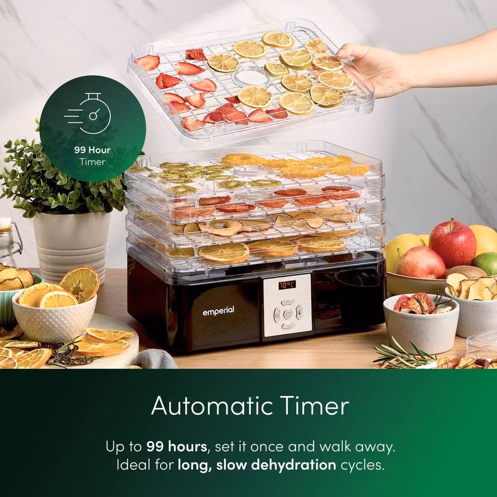 Emperial 6 Tier Food Dehydrator with Digital Display and Timer Control, Black – 5