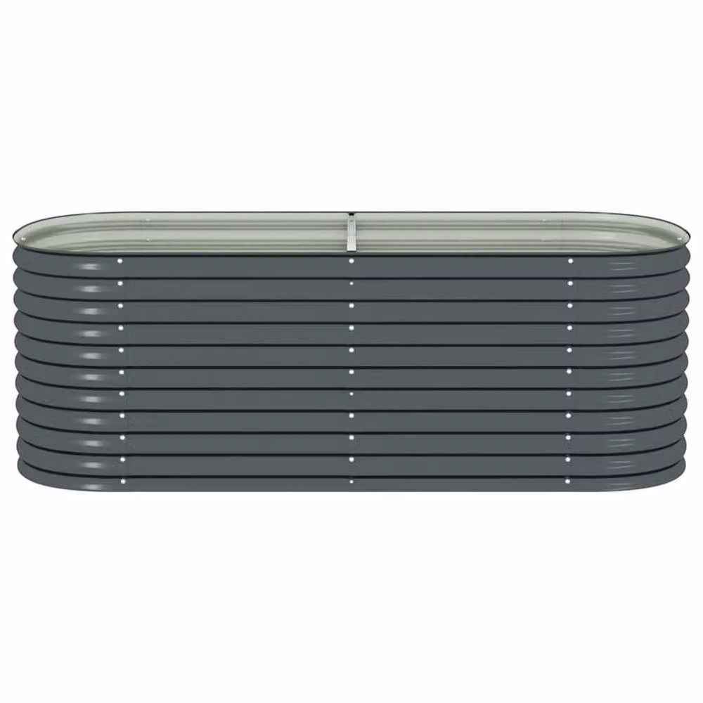 Berkfield Home Garden Galvanised Steel Raised Bed, Grey, W: 240 cm, D: 80 cm, H: 81 cm – 3
