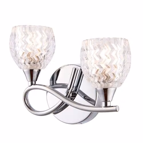 Netlighting Boyer 2 Light Indoor Wall Light in Chrome and Grey with G9 Bulbs