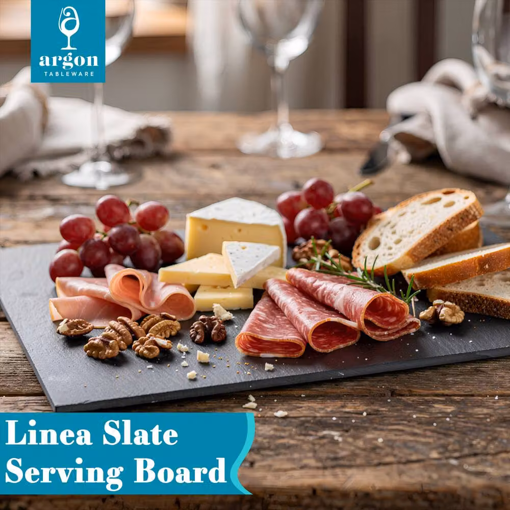 Argon Tableware Linea Solid Slate Serving Board in Grey or Black, W: 30 cm, D: 20 cm – 3