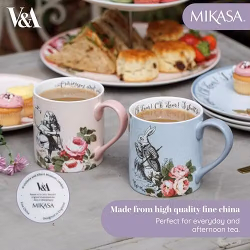 Mikasa Floral Bone China Mug Set of 2, Multicolour and White, 380ml – 3