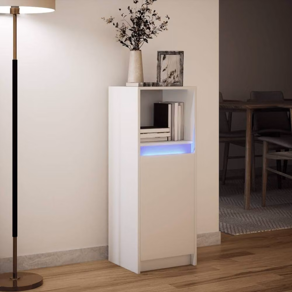 Berkfield Home Modern White Sideboard with Integrated LED Lighting, W/D/H: 100 x 34 x 34 cm – 2