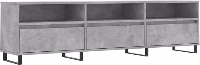 Berkfield Home Industrial TV Cabinet in Concrete Grey, W: 150 cm, D: 44.5 cm, H: 44.5 cm – 1