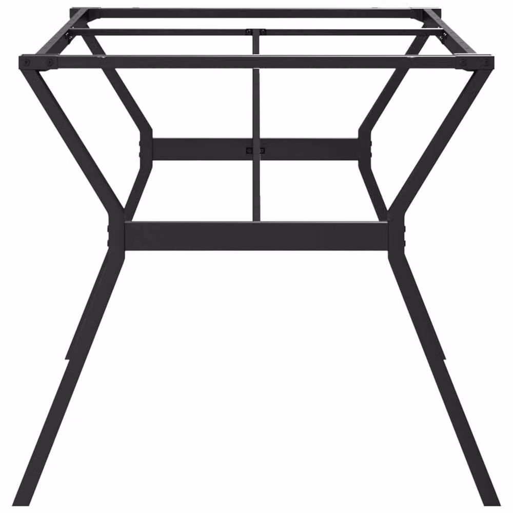 Berkfield Home Y-Frame Dining Table Legs in Matt Black Steel, W/D/H: 160 x 80 x 73 cm – 3