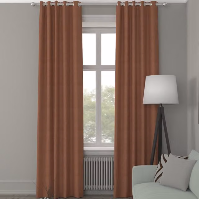 Simply Collection Iowa Silk Essence Made to Measure Blackout Eyelet Curtain Panel in Orange