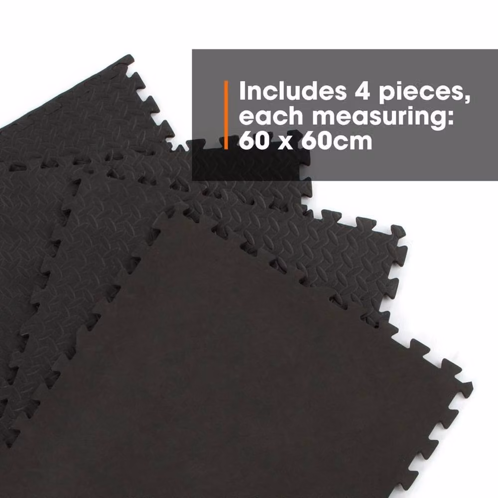 Kelvenix Structure Fitness EVA Foam Gym Flooring Mats in Black, W: 52 cm, L: 1000 cm – 5