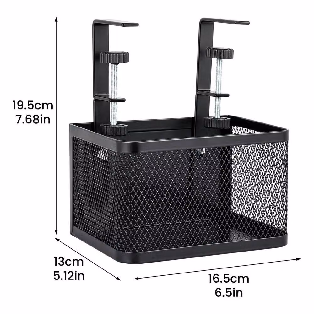 FORGEVIO Black Metal Under Desk Cable Management Tray with Multi-Compartment Design – 2