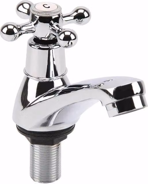 FLAVORA Twin Traditional Brass Bathroom Basin Sink in Silver with Chrome Finish, W: 52 cm, D: 52 cm