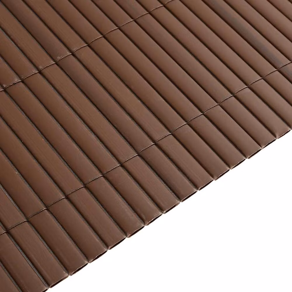 Berkfield Double-Sided Brown PVC Garden Fence Mat, H: 180 cm x W: 500 cm – 6