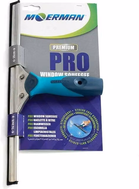 Moerman PRO Window Squeegee Premium Grip, 35 cm, Blue/Multicolour