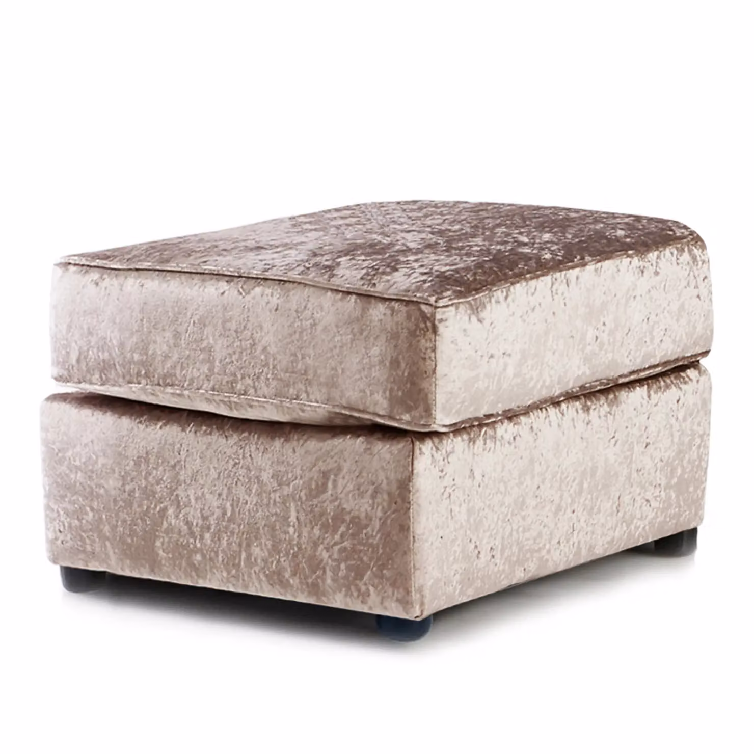 Furnishings For Less UK Chelsea Soft Crushed Velvet Fabric Footstool in Camel, W/D/H: 42 x 42 x 55 cm – 2